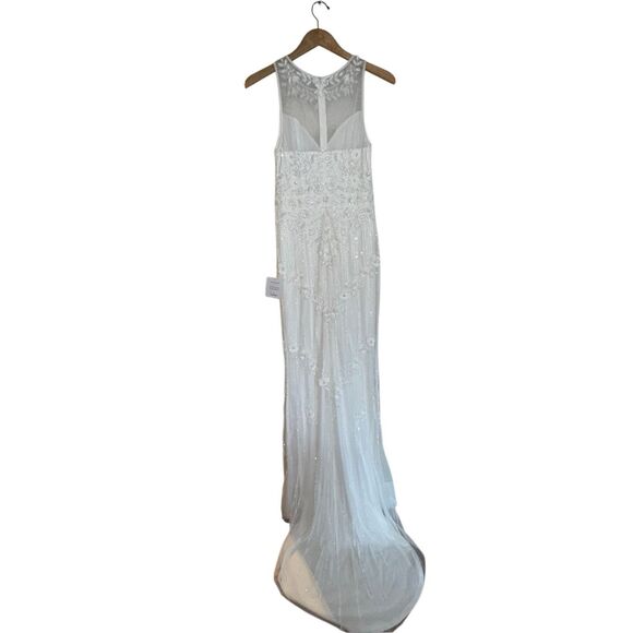 Lulus Modern Fairytale White Mesh Beaded Sequin Mermaid Wedding Dress - Picture 6 of 11